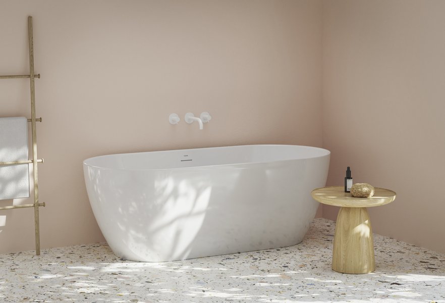 Ванна FREEDOM O TEC отдельностоящая 1700 х 770 БЕЛАЯ (слив-перелив - ЧЕРНЫЙ)