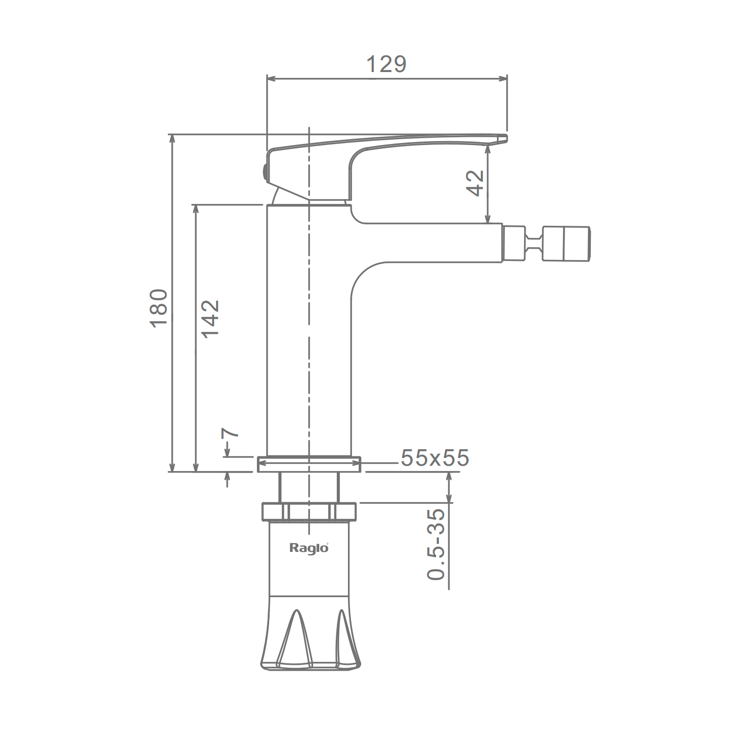 Смеситель Raglo для биде монолитный, сатин золотой R01.50.03