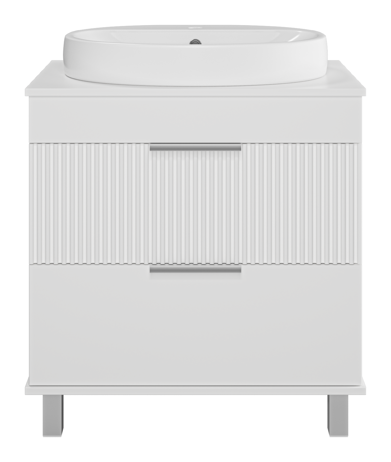 ENFIDA - 70 Тумба напольная 2 ящ. белая мат. эмаль + раковина