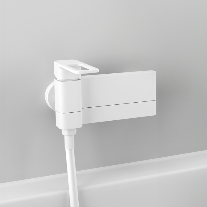 Смеситель для ванны, белый матовый, Slide, IDDIS, SLIWT00i02WA