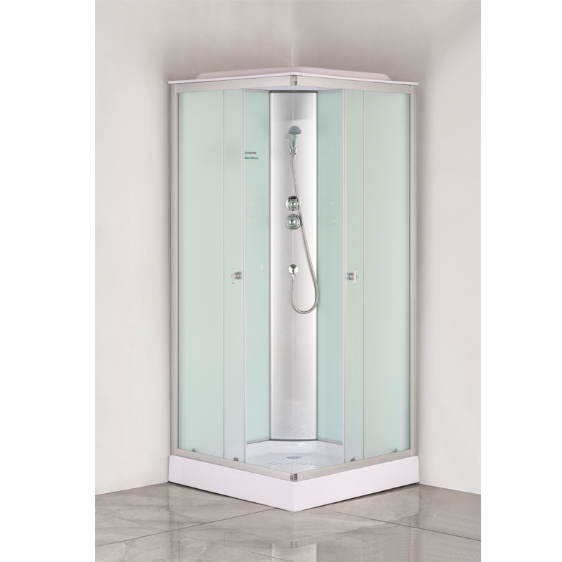 Душевая кабина Loranto 1000х1000х2150 белая, матовое стекло 4мм, поддон 13см, профиль сатин (CS-6411F, 100*100*215)