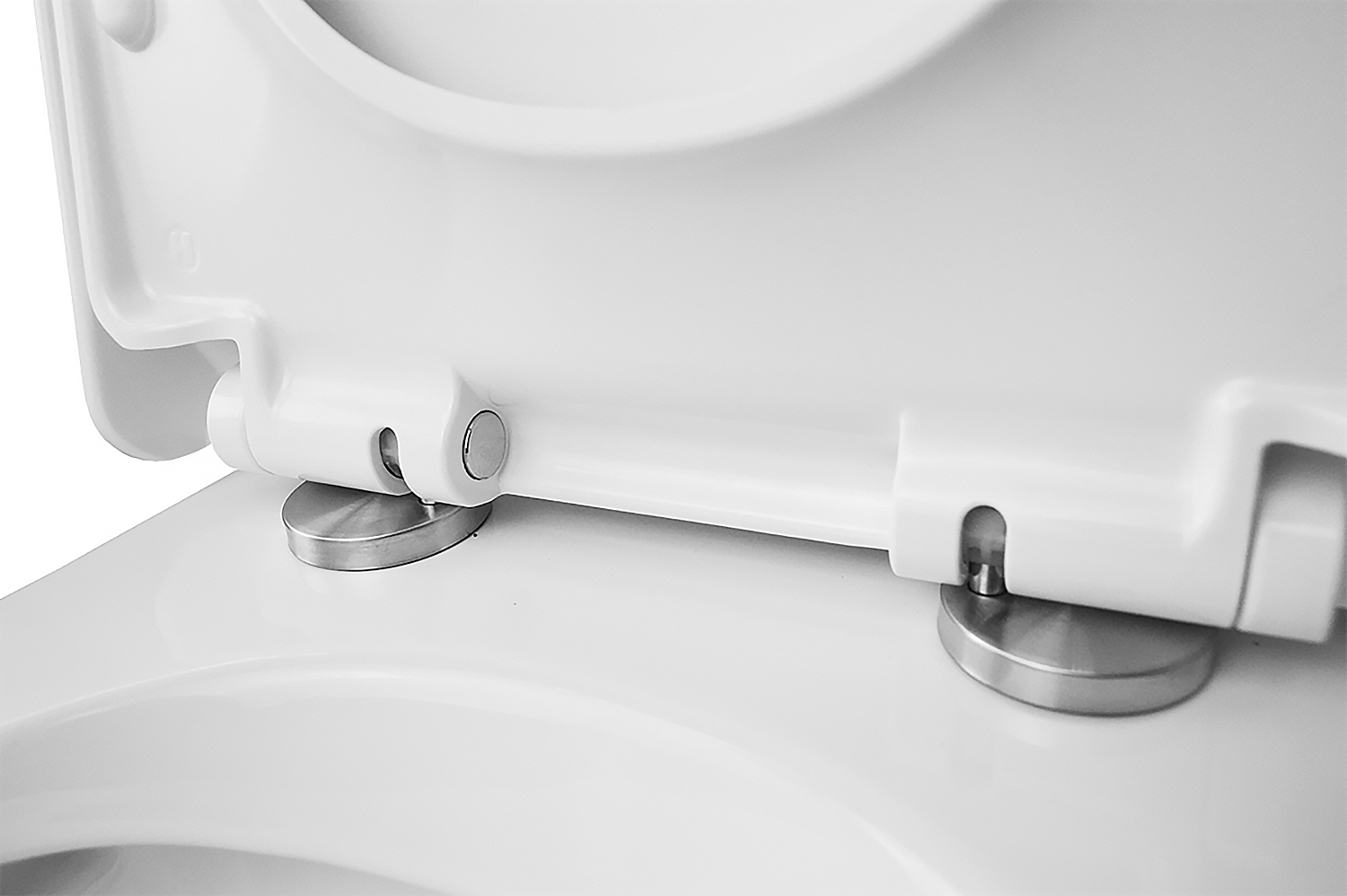 Унитаз-компакт Azario Quadro 605x340x810 напольный, безободковый с сидением микролифт и арматурой, белый (AZ-2175)