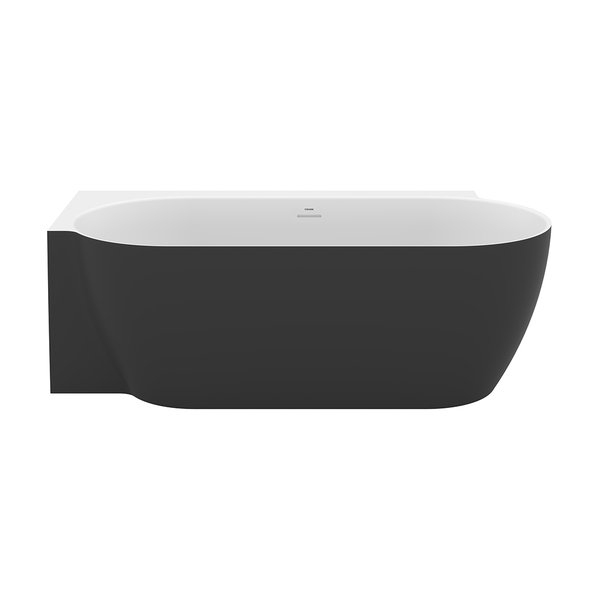Ванна FREEDOM Corner II TEC L 1750x860 пристенная ЧЕРНАЯ (слив-перелив - ЧЕРНЫЙ)