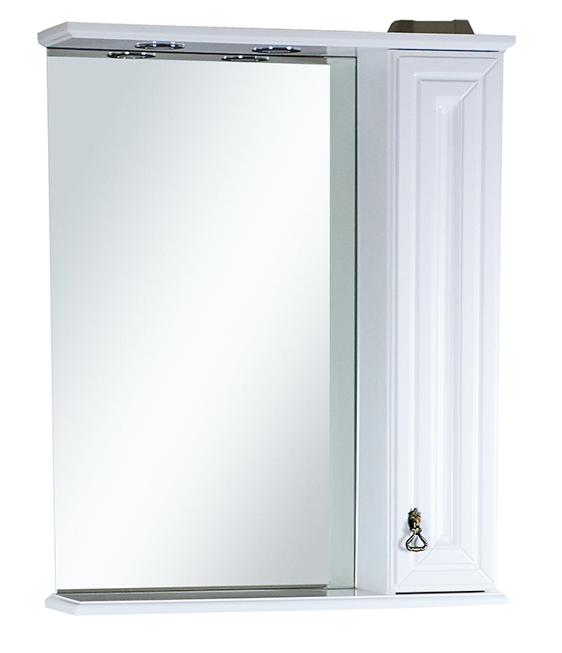 Зеркало Лувр - 60 со шкафчиком, прав., белое