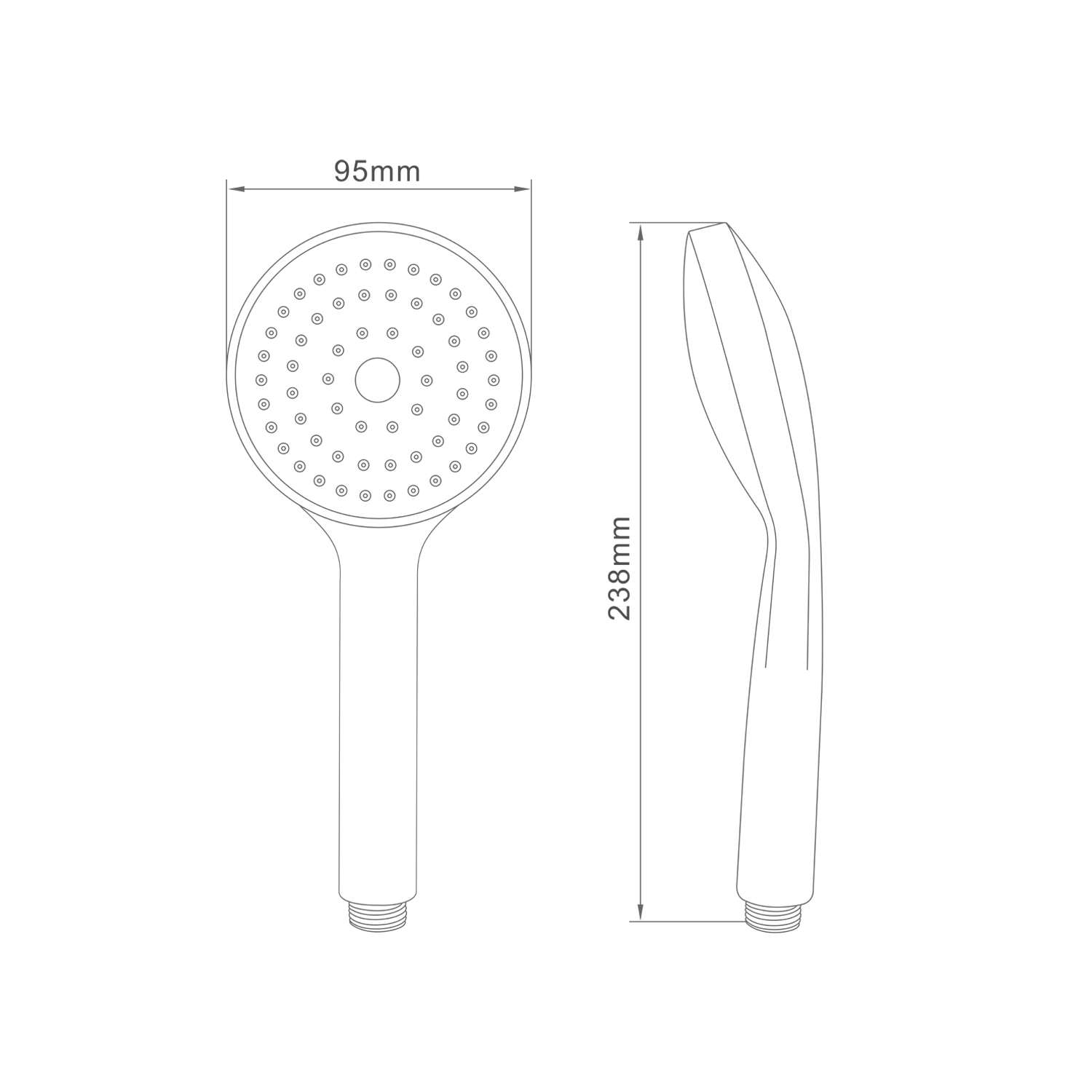Лейка для душа Splenka S450.08.06 1 режим пластик/силикон, черный