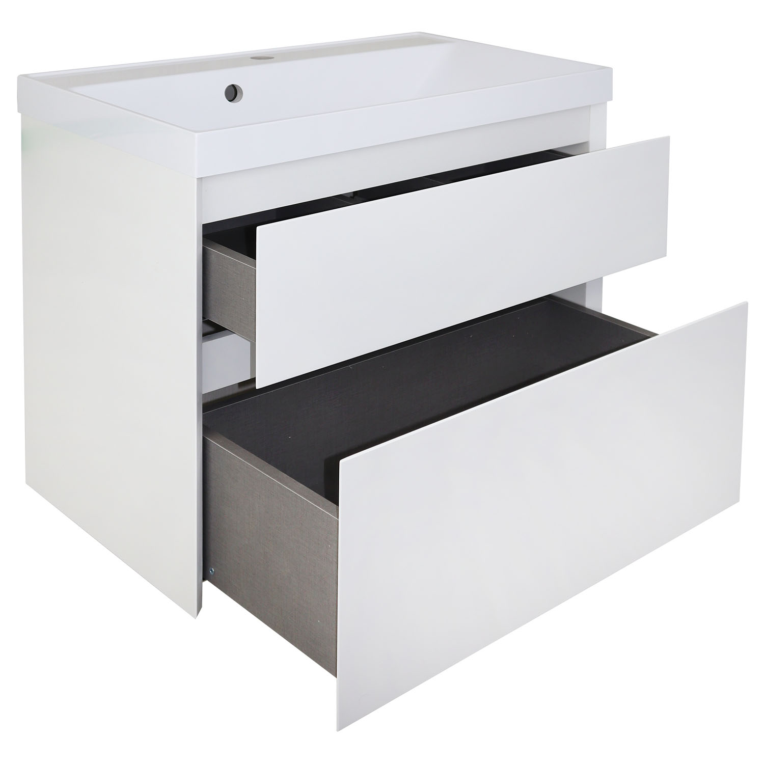 Комплект тумба Azario Velluto 70 700х450х660 подвесная, с раковиной Slim 70, белый матовый () CS00088602