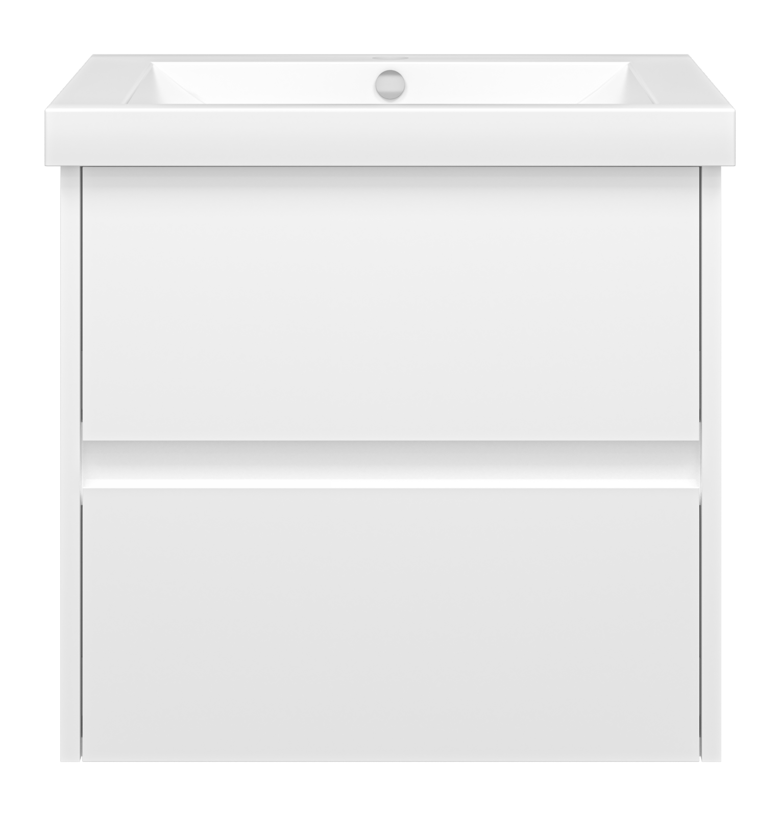 Алиса - 58 тумба 2 ящ. подвесная белая эмаль + раковина