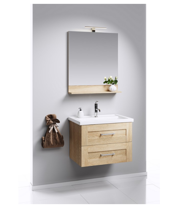 Подвесная тумба в цвете дуб сонома с двумя ящиками