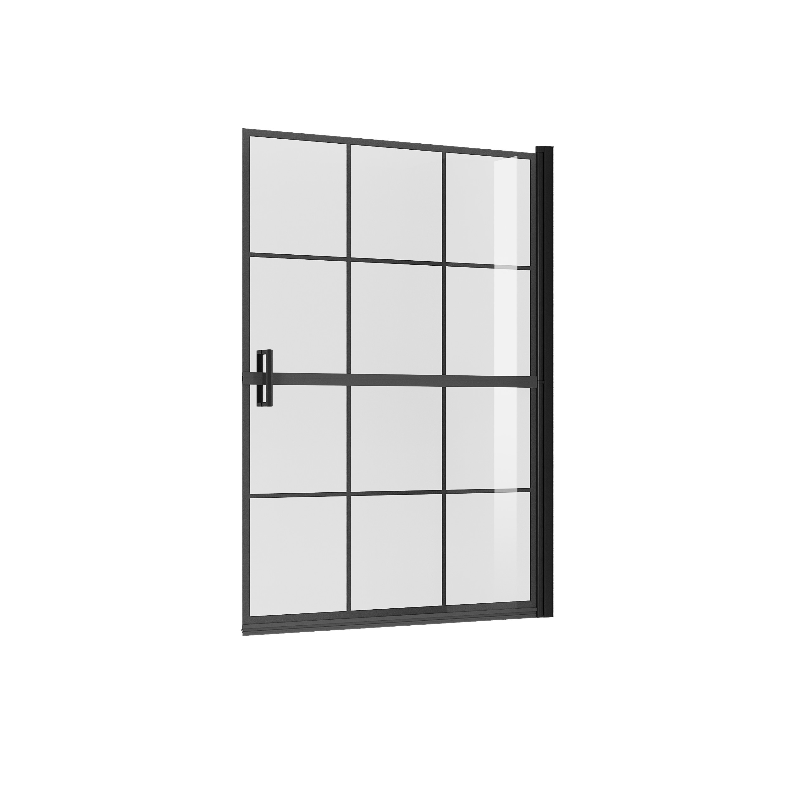 Шторка для ванны Niagara Nova (90х140) черный матовый,стекло прозрачное с рисунком,распашная,1 место NG-08-90BLACK 