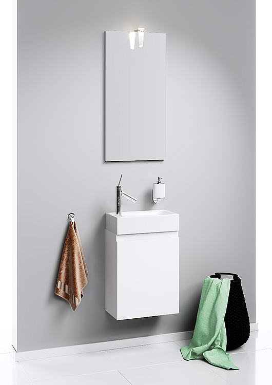 "Леон-МР" панель с зеркалом и светильником, цвет белый , ТМ «AQWELLA» Ln-MP.02.04/W