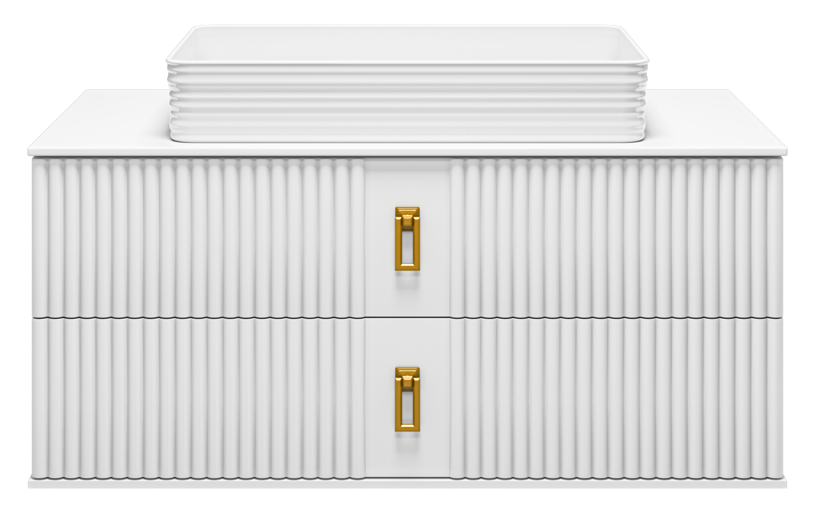 SEVILLA -105 Тумба подвесная с 2 ящ. белый + раковина