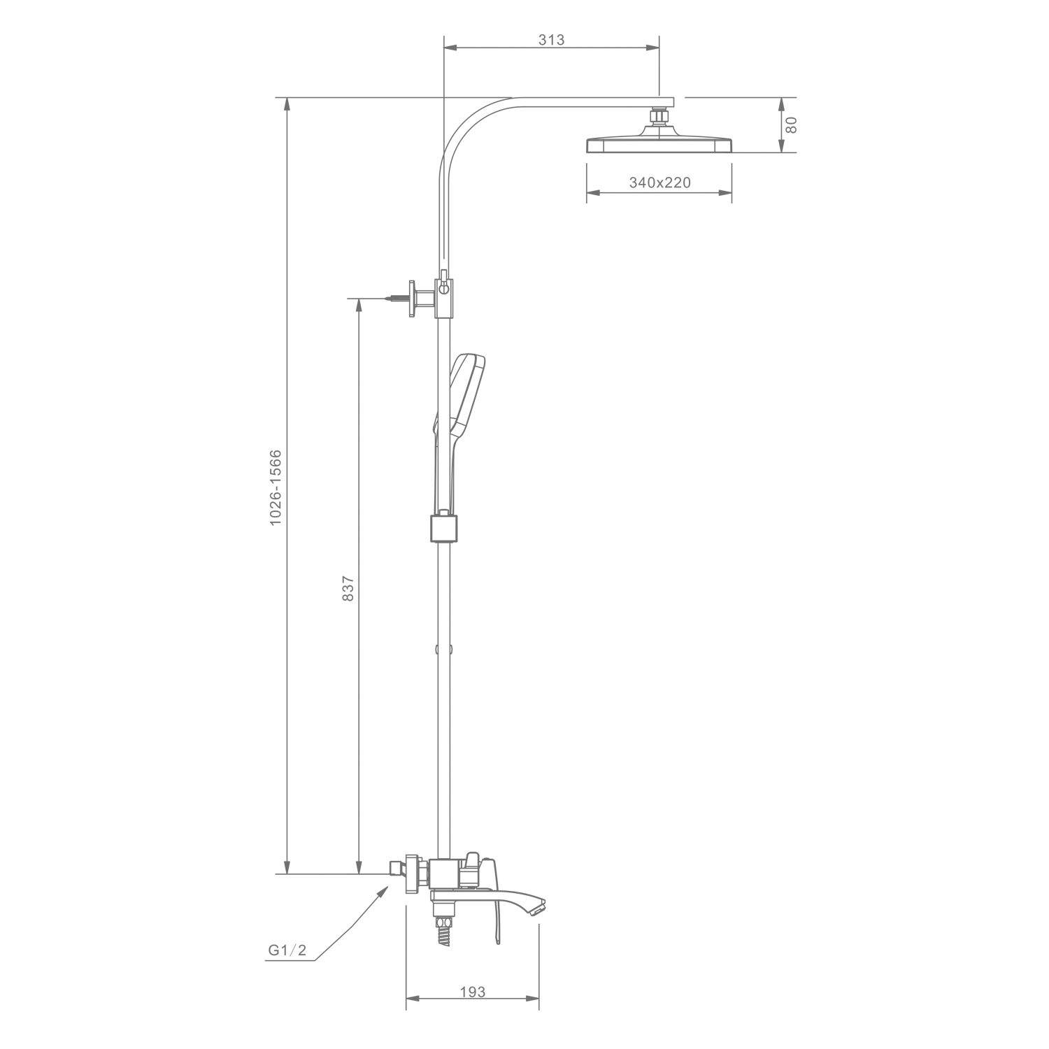 Душевая система для ванны RAGLO R01.24.06