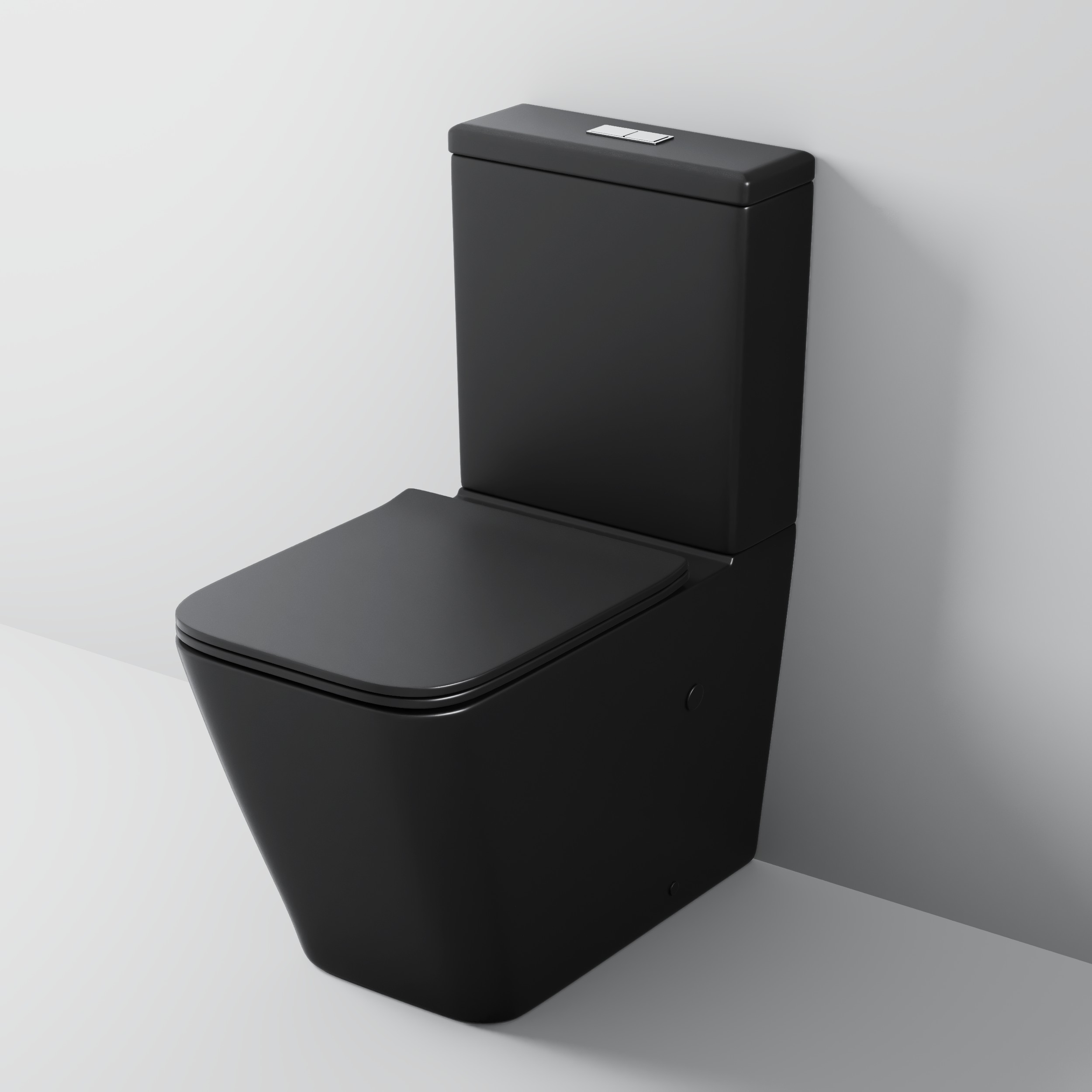 Унитаз напольный Grossman (640х360х830) безободковый,черный матовый с тонкой крышкой,микр GR-4445BMS