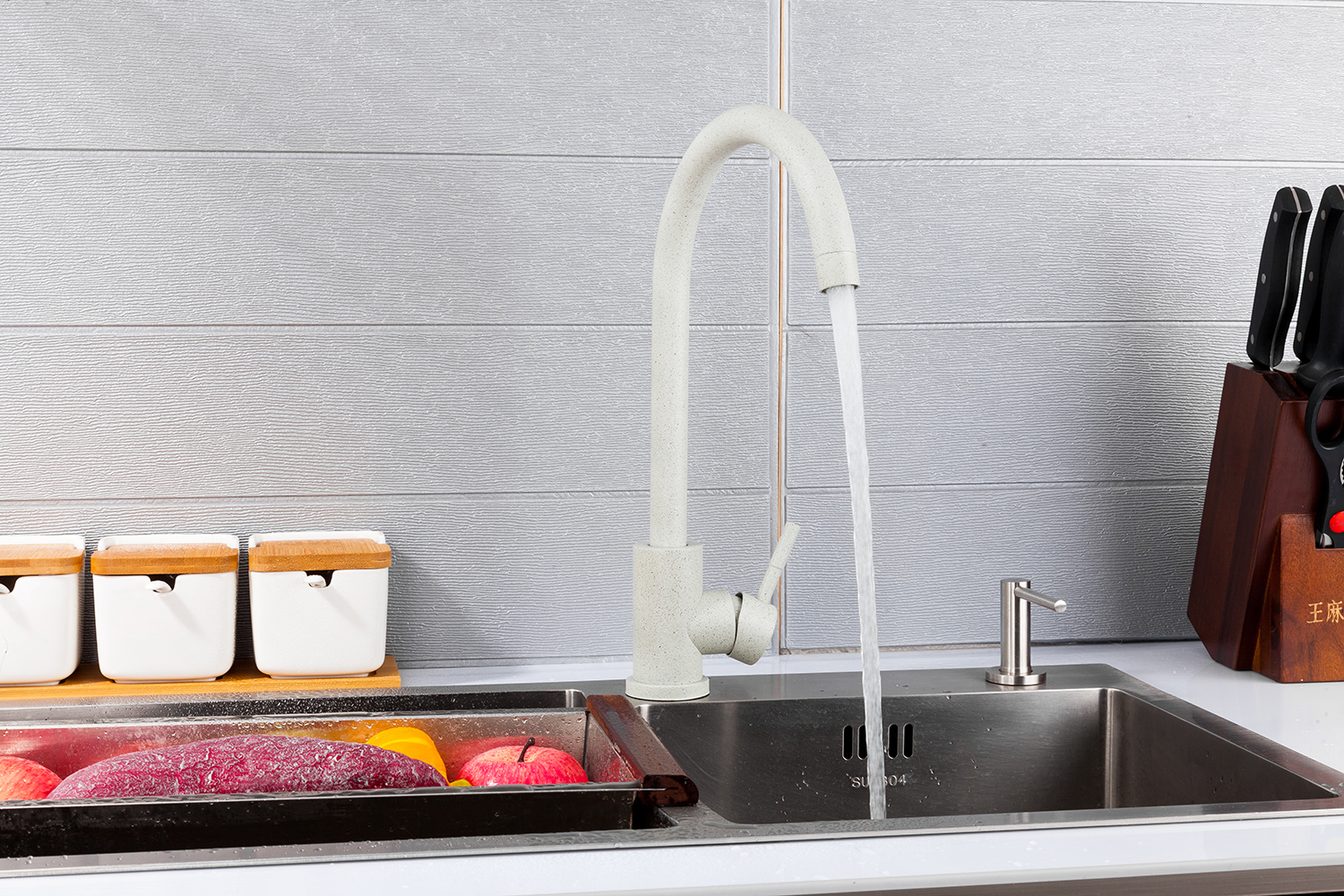 Смеситель для кухни высокий серый FRAP F40899-2 