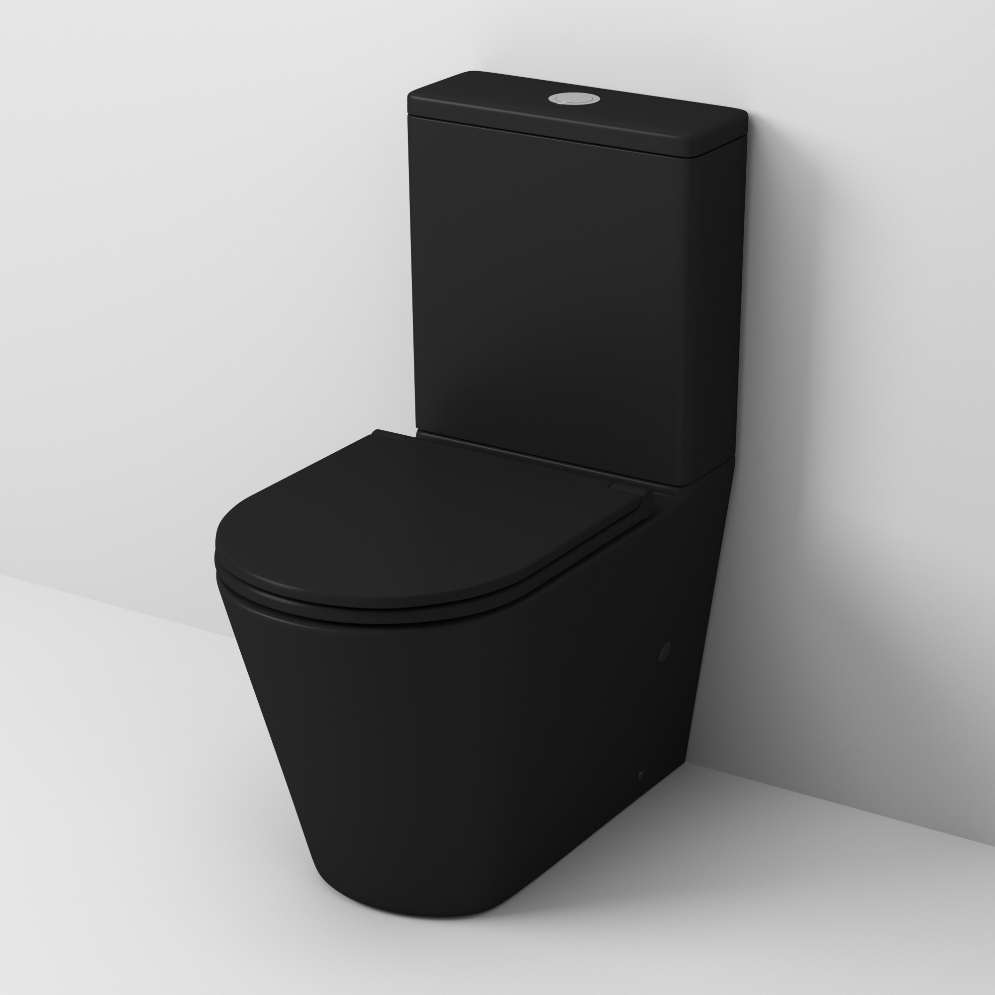 Унитаз напольный Grossman (670х380х850) безободковый,черный матовый с тонкой крышкой,микр GR-4449BMS