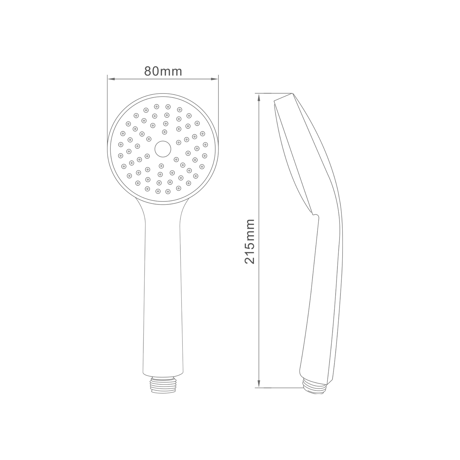 Лейка для душа Splenka S450.02 1 режим пластик/силикон, хром