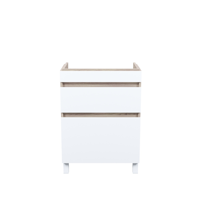 Тумба напольная с ящиками, 60 см, белая/под дерево, Zodiac, IDDIS, ZOD6ABFi95 подходит ум. 3506000i28