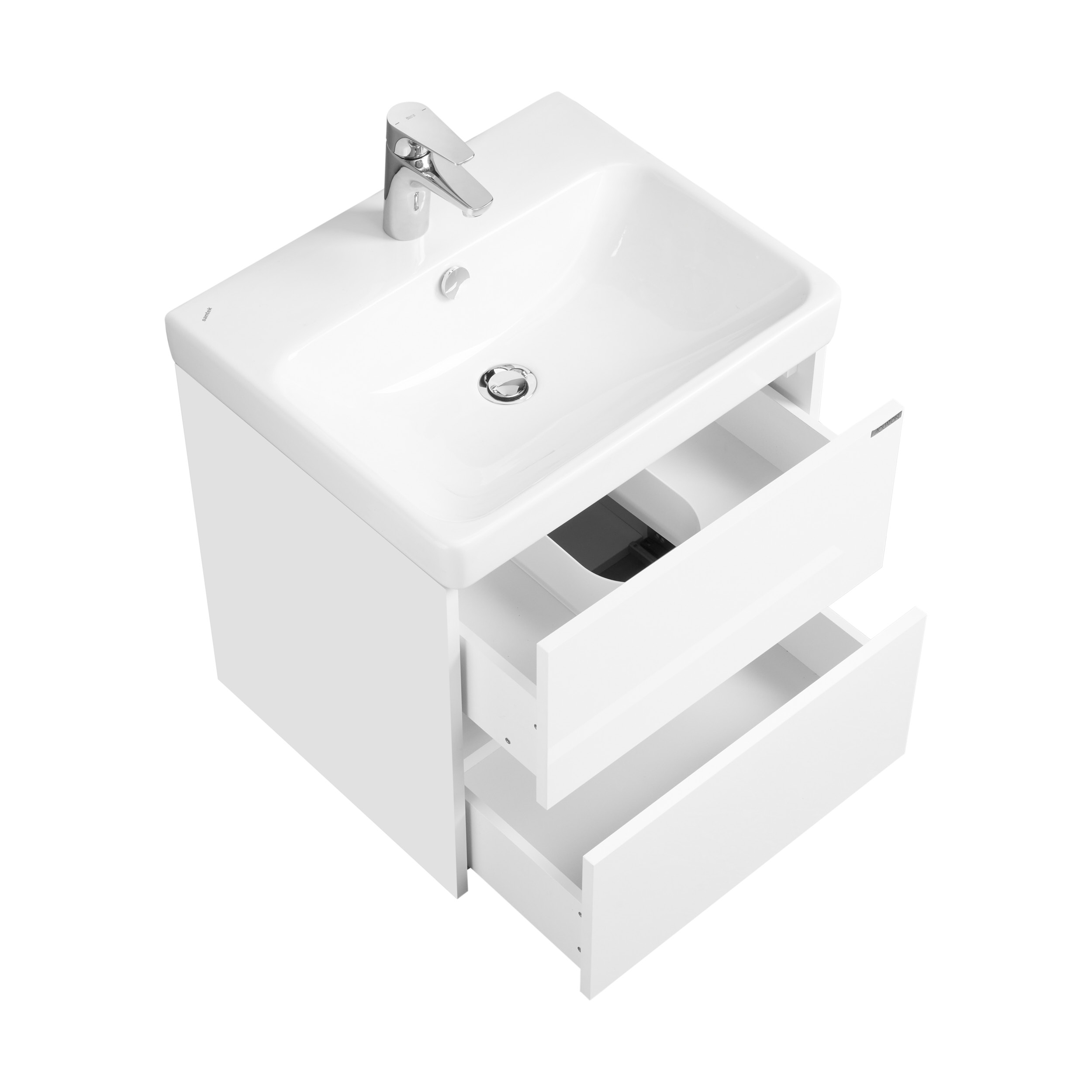 Тумба под раковину AQUATON Сканди 55 белый матовый, белый глянец 1A251701SD010