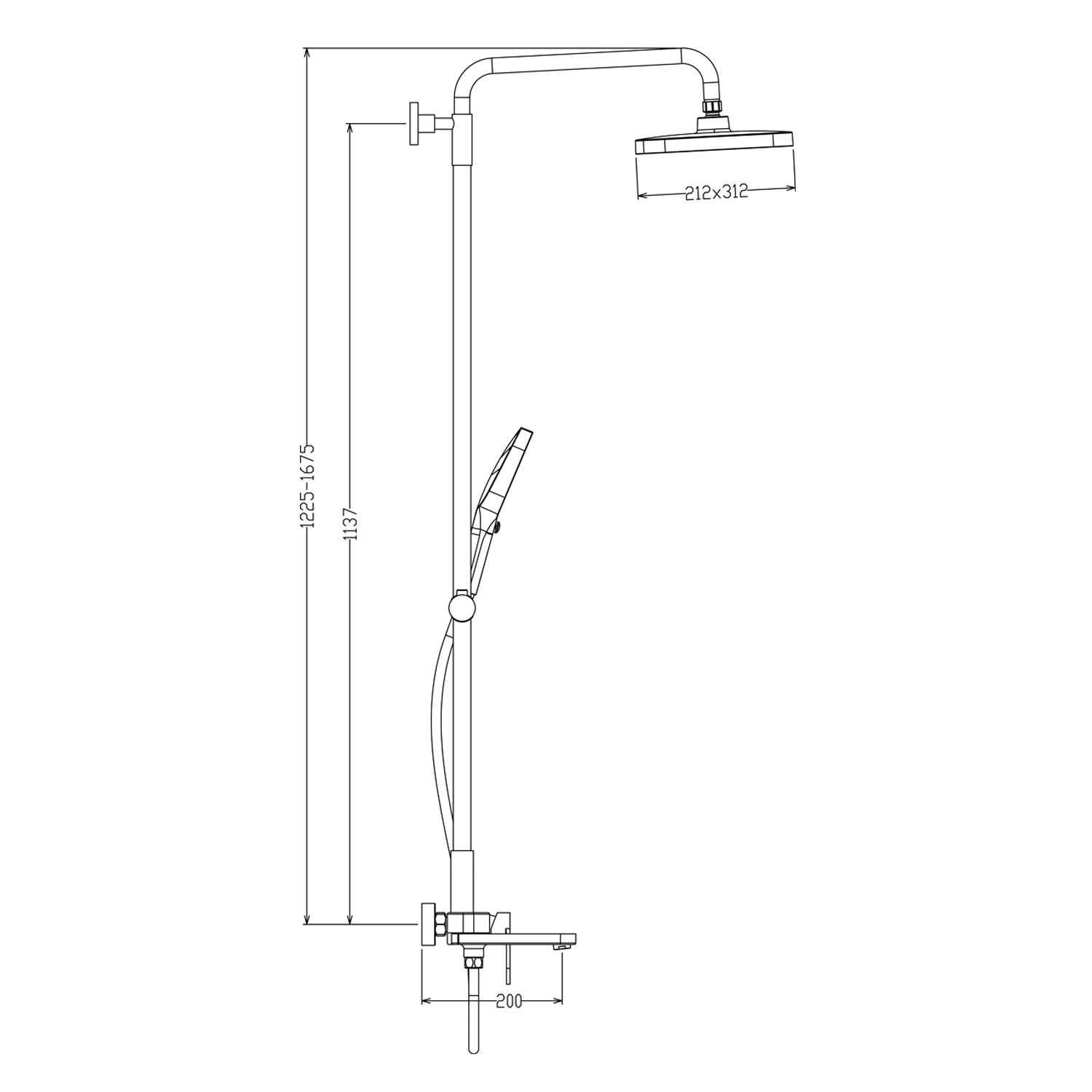 Душевая система Raglo для ванны и душа излив поворотный 15 см, хром R50.24
