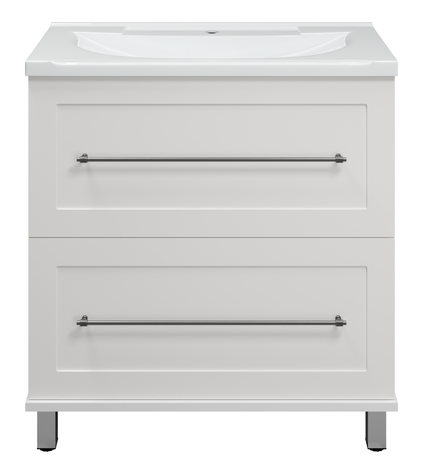 Марта - 80 Тумба напольная белая эмаль (глянец) + раковина