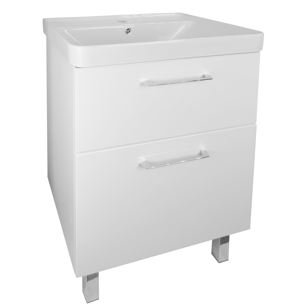 Комплект Тумба Azario Ника 60 Н 600х475х850 напольная, с раковиной Monte 60 () CS00082788