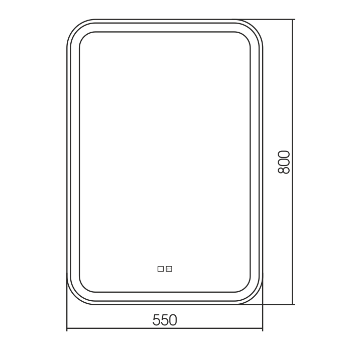 Зеркало Мальта RGB 550х800 (LED-подсветка, сенсорный выключатель, смена цвета) 