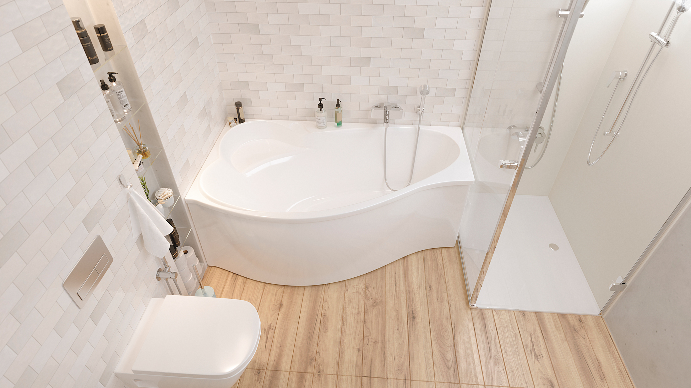 Ванна акриловая Marka One GRACIA 150х90 Асимметричная Белая Правая 01гр1590п