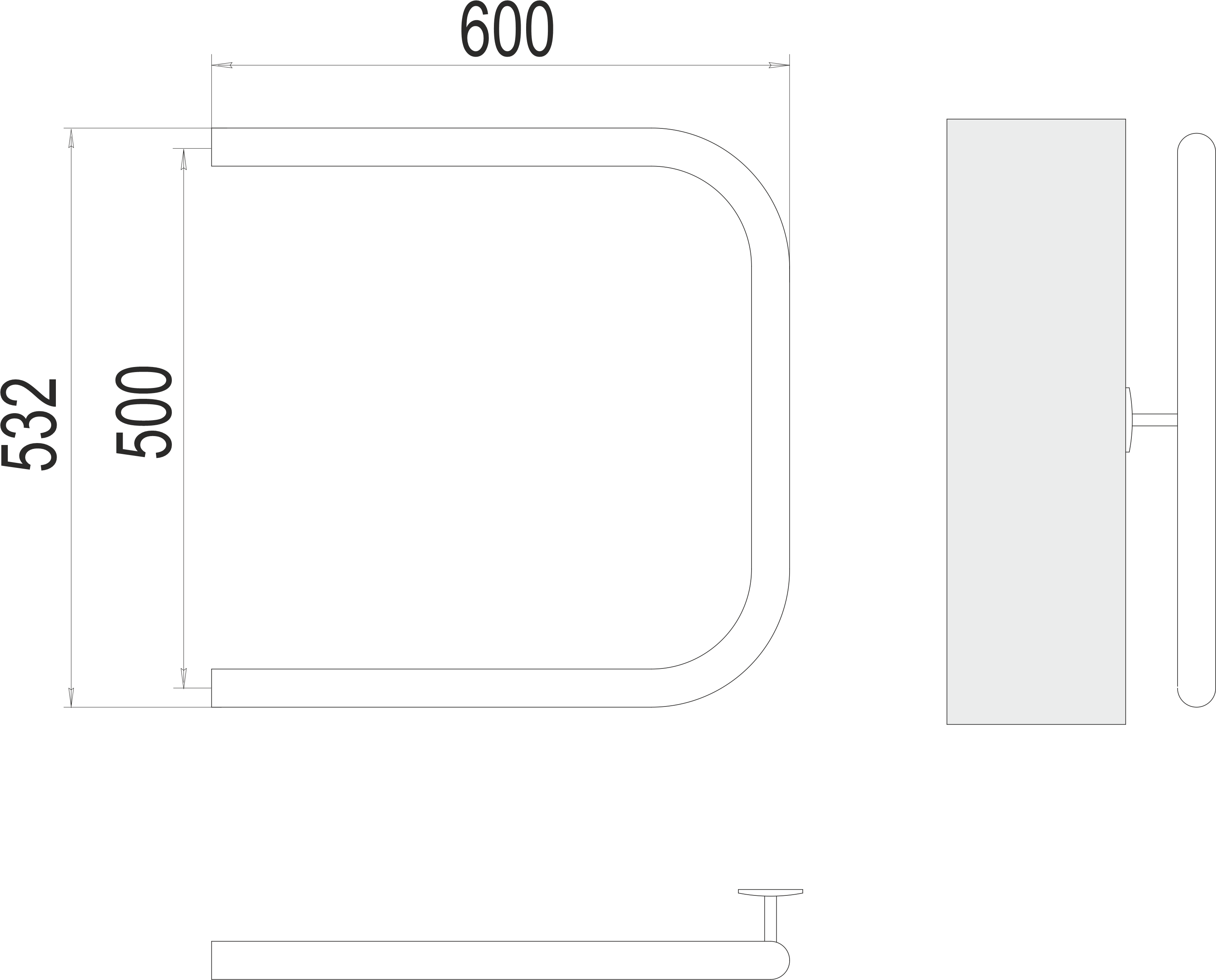 Полотенцесушитель П-образный (1") 500х600