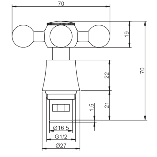 Кран-букса керам.180° 20шл.на блистере FRAP F0019