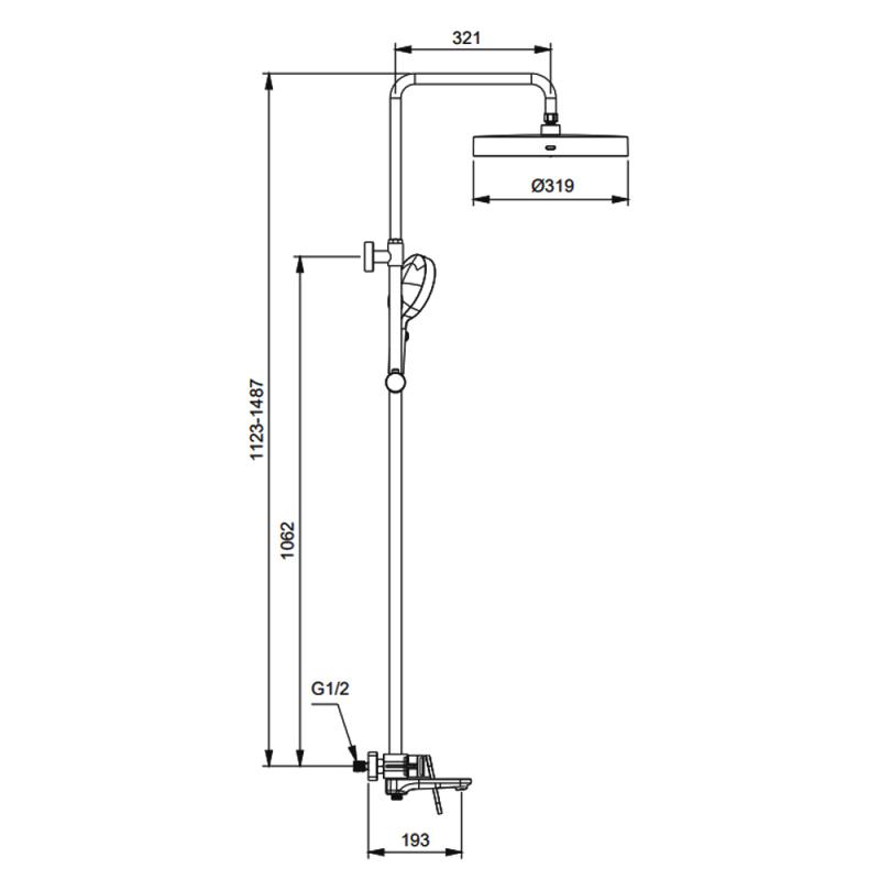 Душевая система для ванны с 3-функциями оружейная сталь Gappo G2427-9