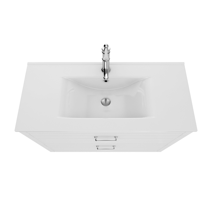 Тумба с умывальником, напольная, 100 см, белая, Oxford, IDDIS, OXF10W1i95K