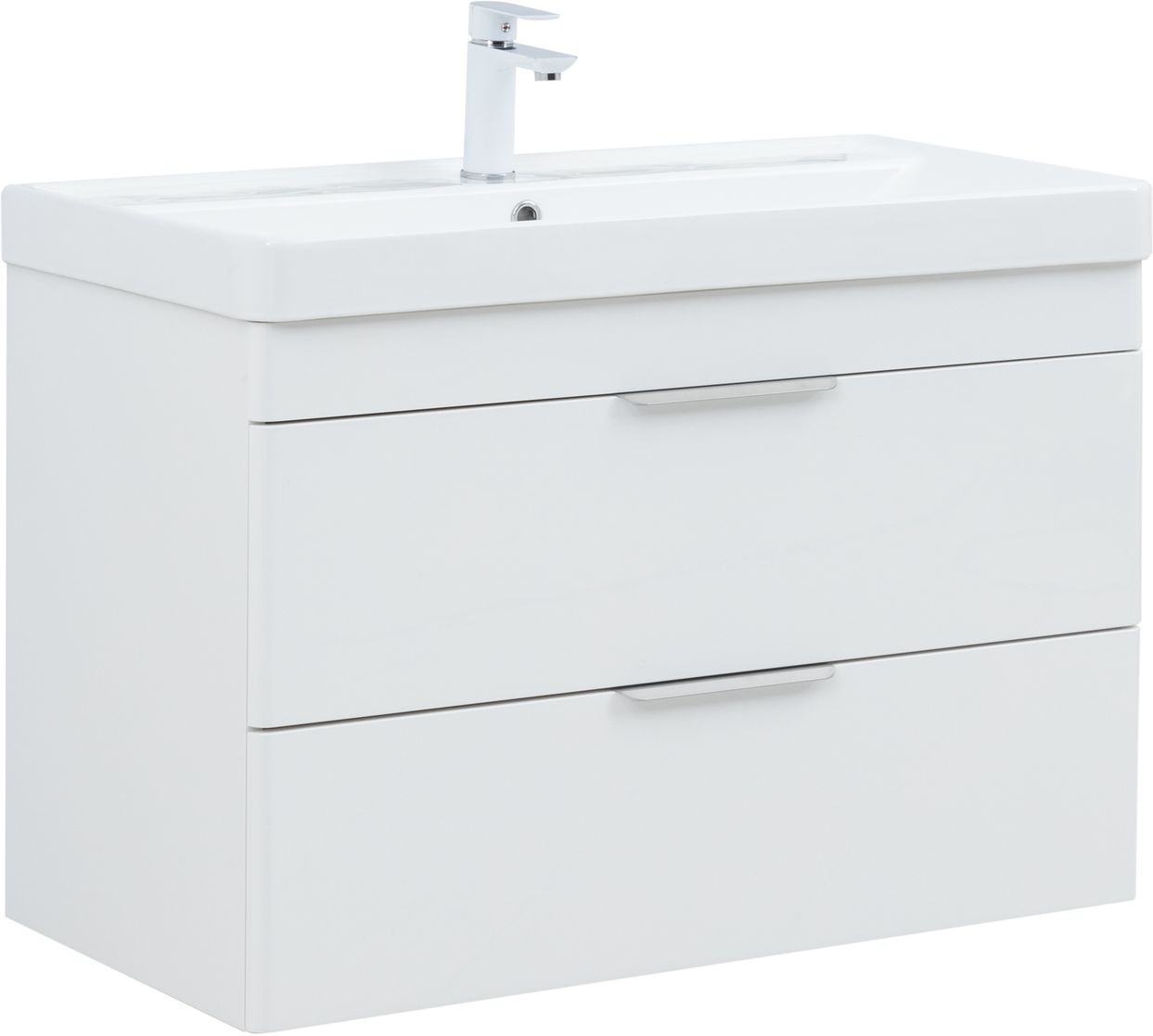 Тумба под раковину Aquanet Ирис New 90 белый глянец