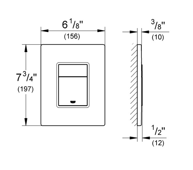 Панель смыва для унитаза Grohe Skate Cosmopolitan вороненная сталь матовая