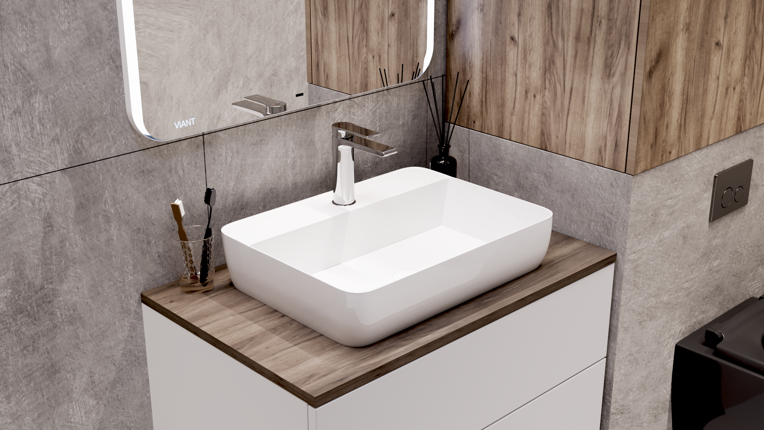 Столешница VIANT Neo орех натуральный 800х460 мм () VNEO80ON-STMDF