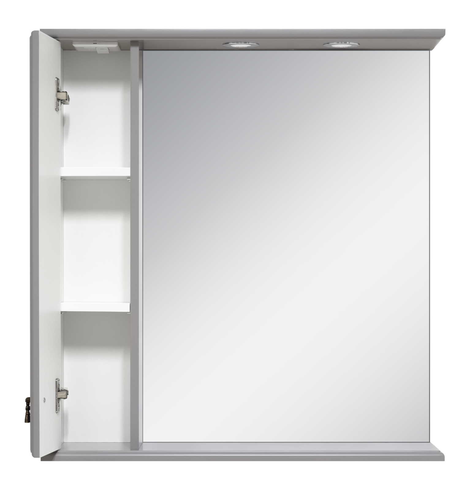 Зеркальный шкаф Misty Лувр 75 левый (серый)