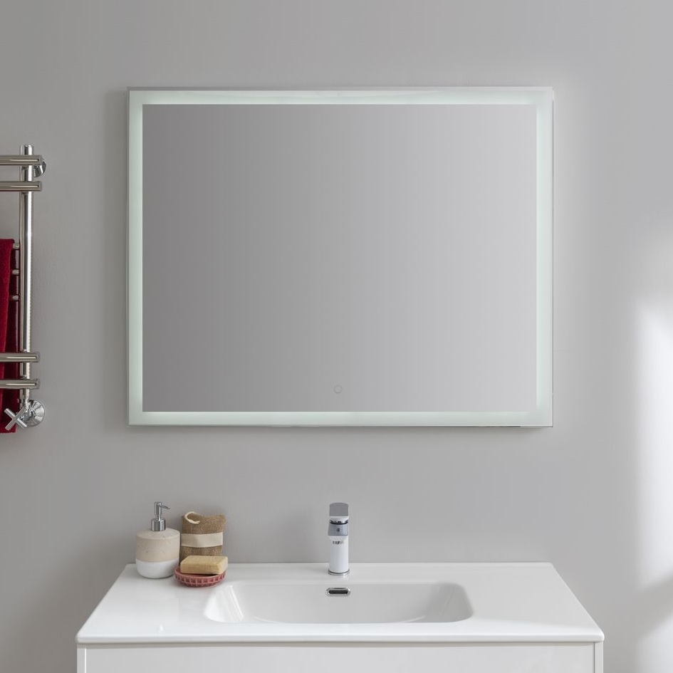 Зеркало Aquanet Гласс 100 белый LED 