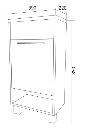 Тумба с раковиной Lira 40Н 1д. Дуб Сонома L