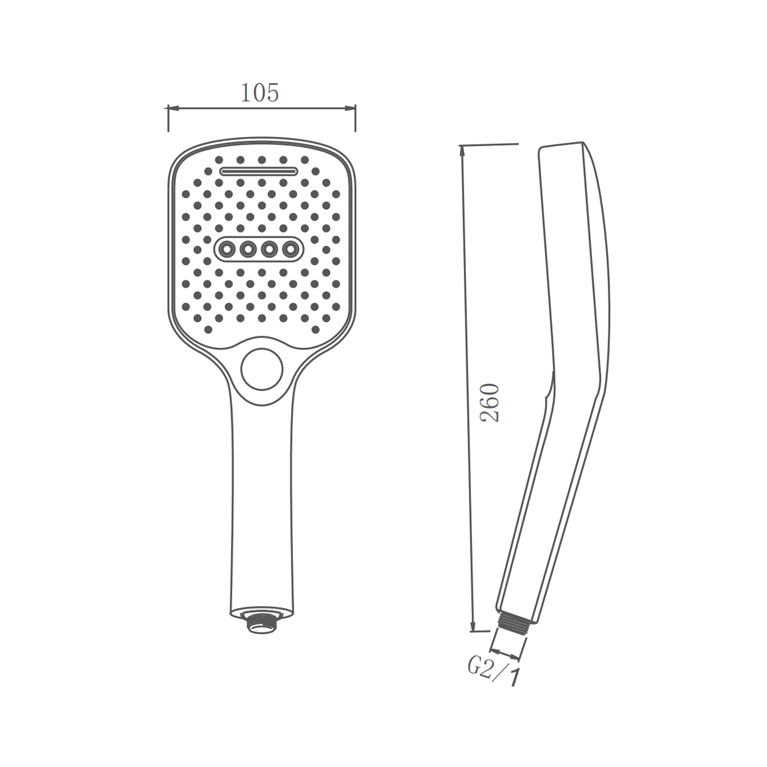 Лейка для душа Splenka S450.53 3-х режимная пластик/силикон, хром