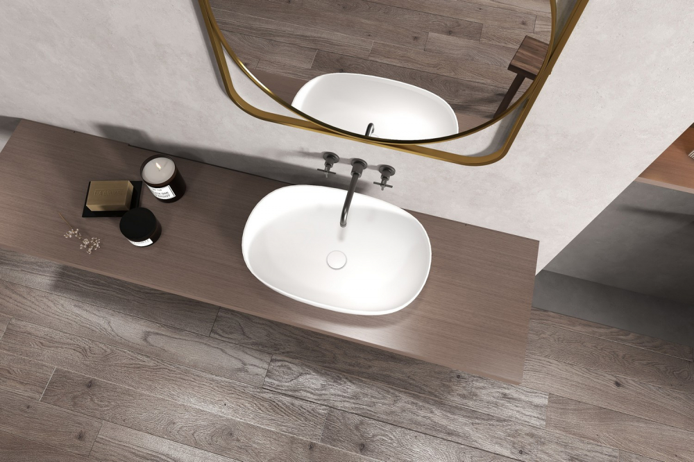 Раковина накладная ABBER Stein AS2633 белая матовая в магазинах СантехГид