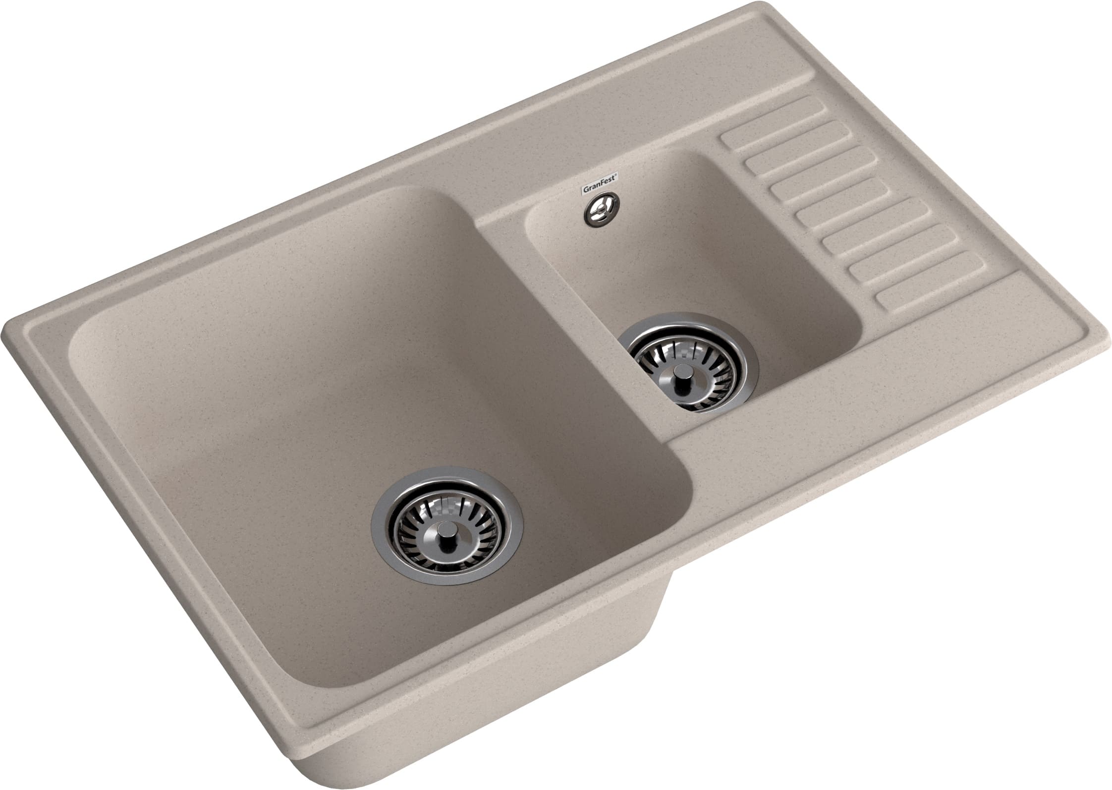 GranFest QUARZ (ECO-21К) Мойка 1.5-чаш+кр. 740*480 (песок)