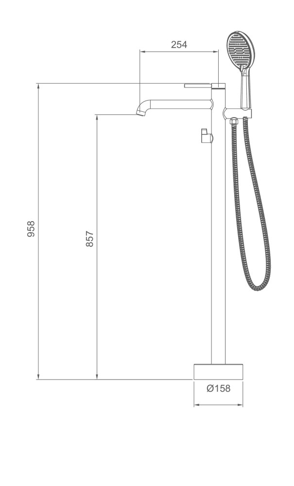 Смеситель напольный для ванны черный GAPPO G3006-6