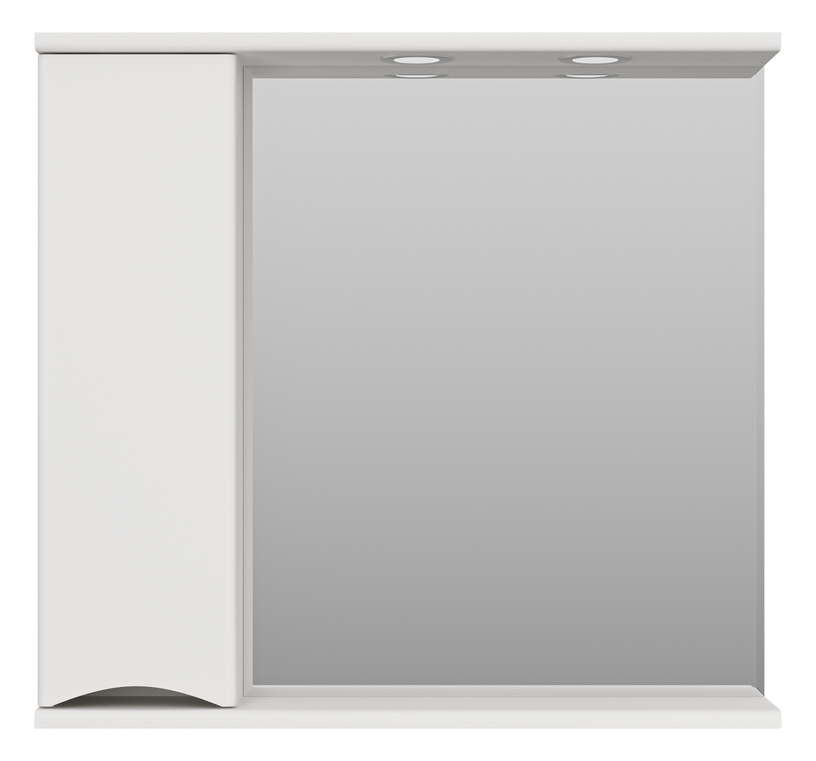 Зеркало Атлантик - 80 с 1 шкаф. белый левый