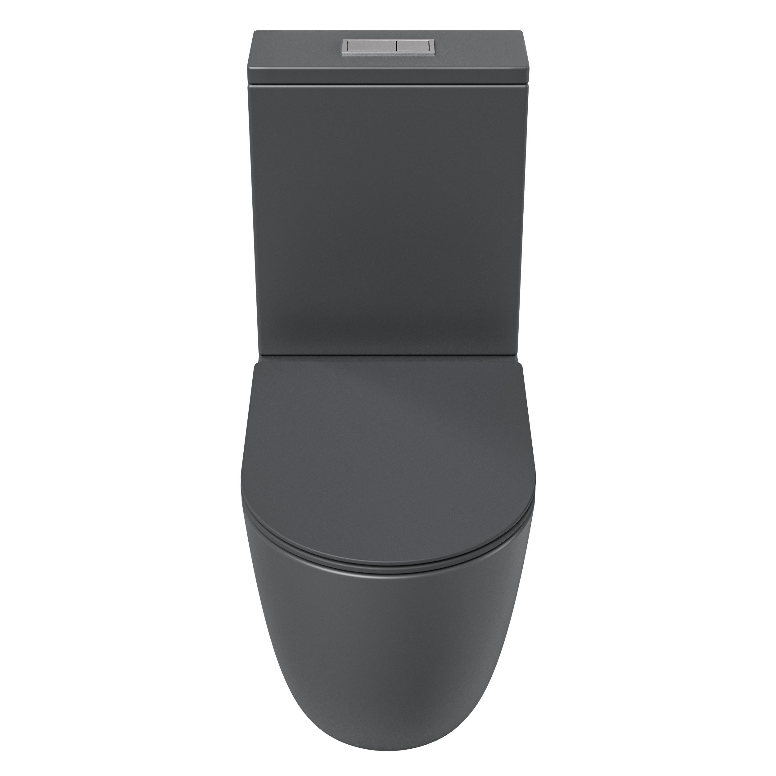 Унитаз напольный Grossman (640х360х835) безободковый,серый матовый с тонкой крышкой,микр GR-4494GMSQ