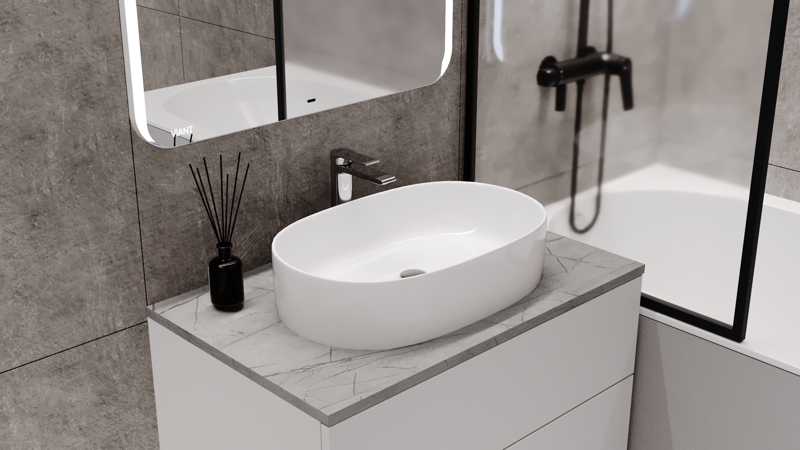 Столешница VIANT Neo антик мрамор 800х460 мм () VNEO80MRAN-STMDF