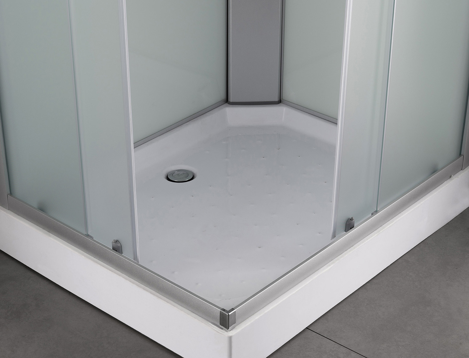 Душевая кабина Loranto 1000х800х2150 правосторонняя, белое заднее стекло, поддон 13см, матовое стекло 4мм, профиль сатин (CS-5180-13R F)