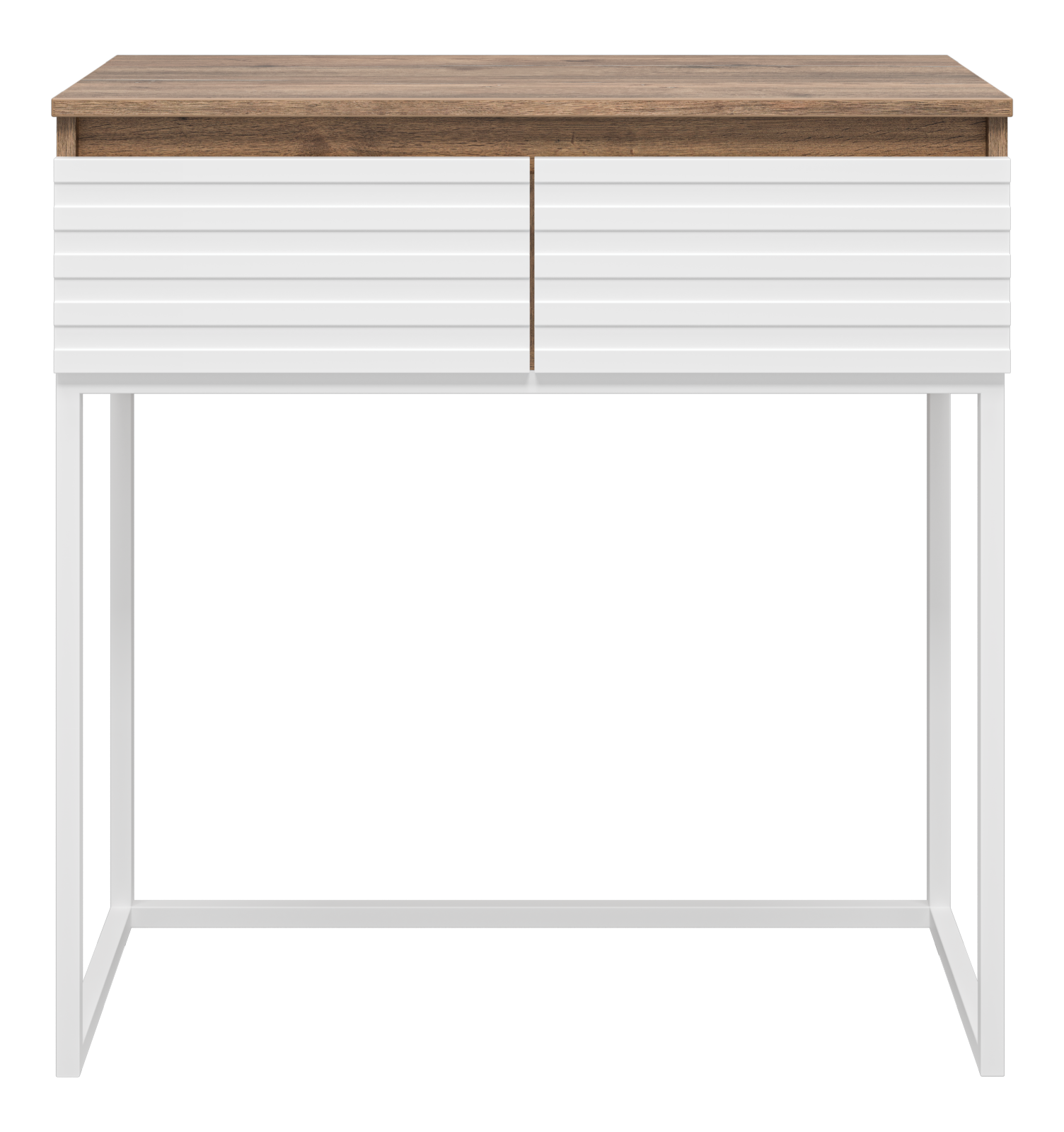 DAKOTA - 80 Консоль напольная 2 ящ. (ДСП (Дуб Гал. Белый) корпус + каркас
