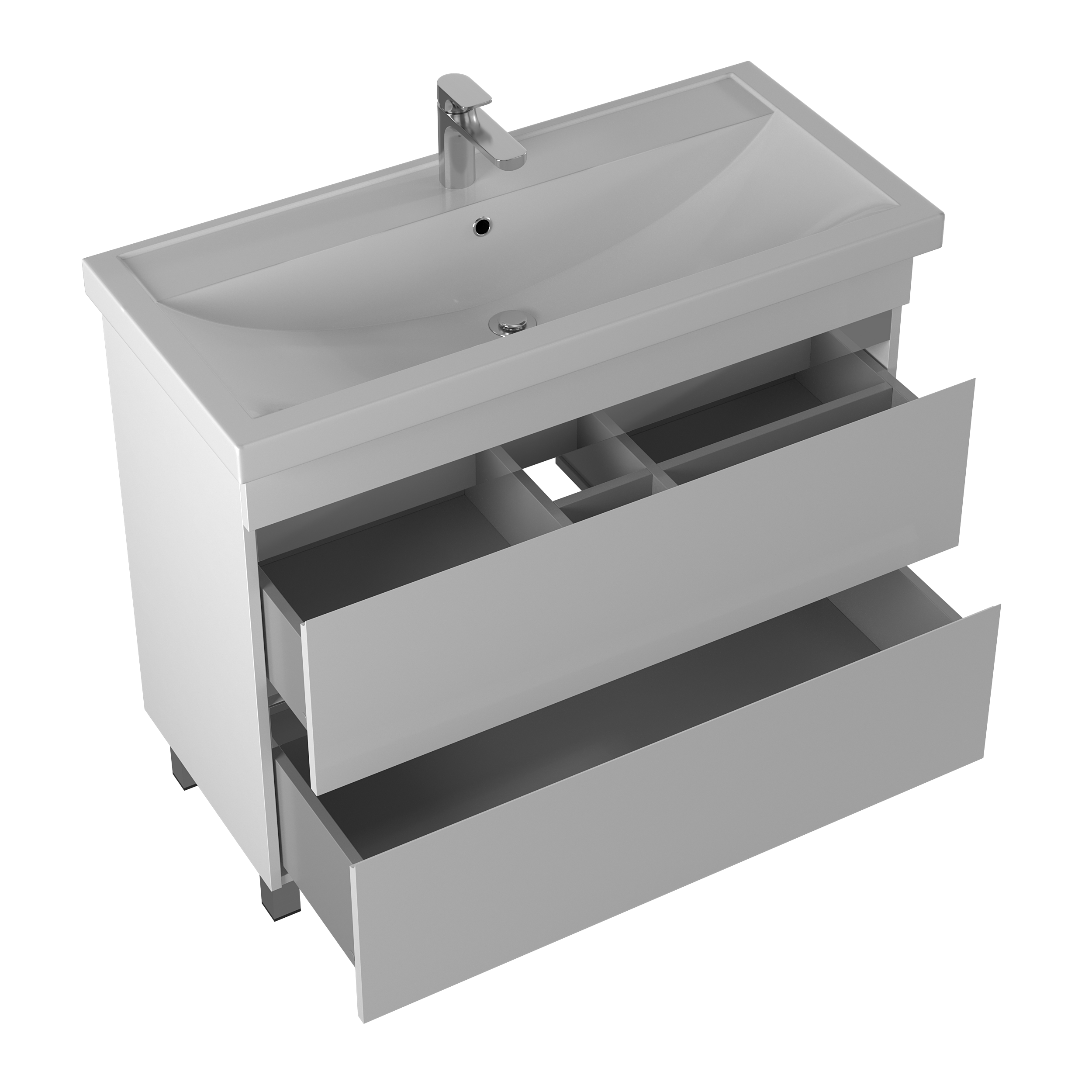 Тумба под раковину Briz Элен классик 100 см, белый глянец