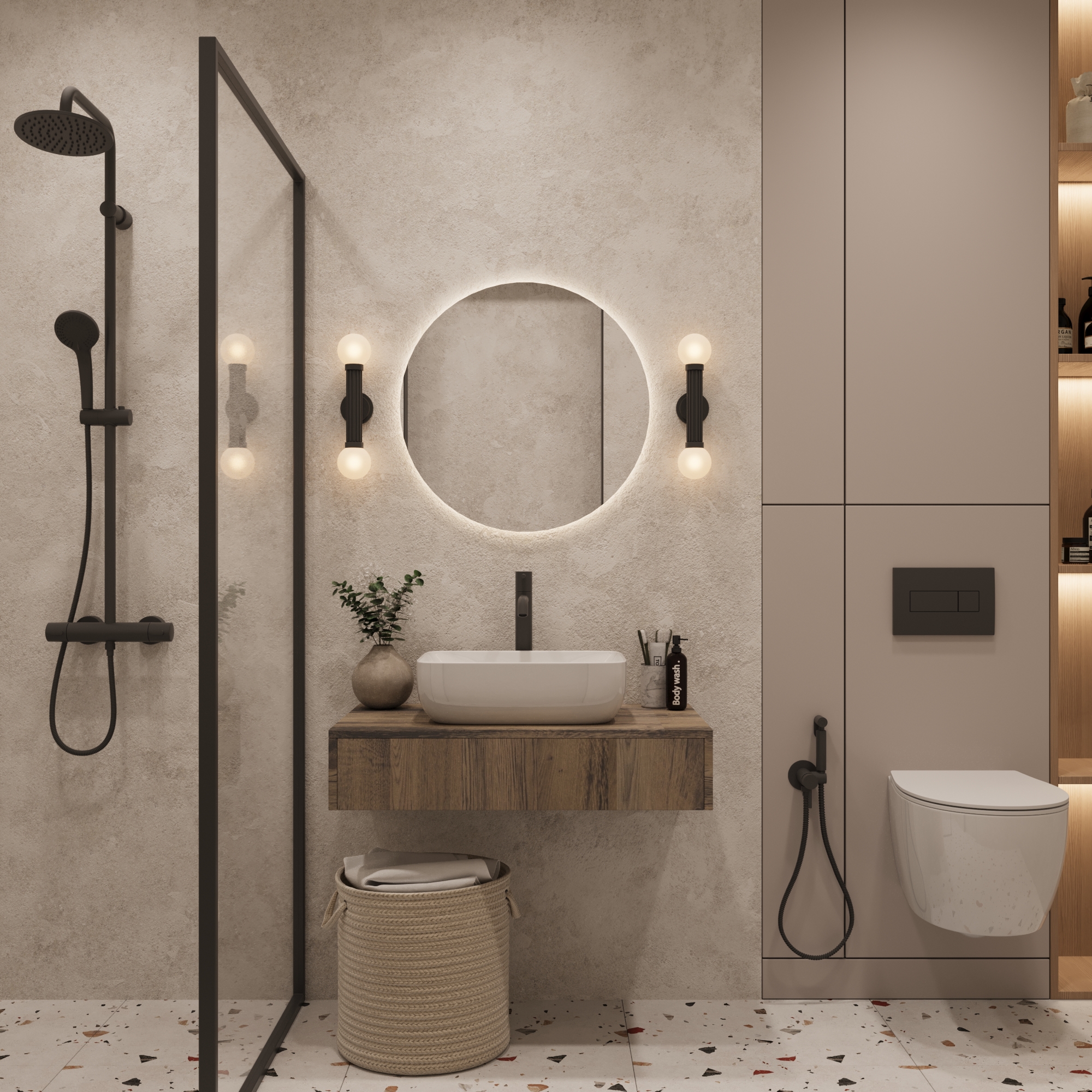 Тумба под раковину Токио, Древесина Аттик 80, 1 вырез