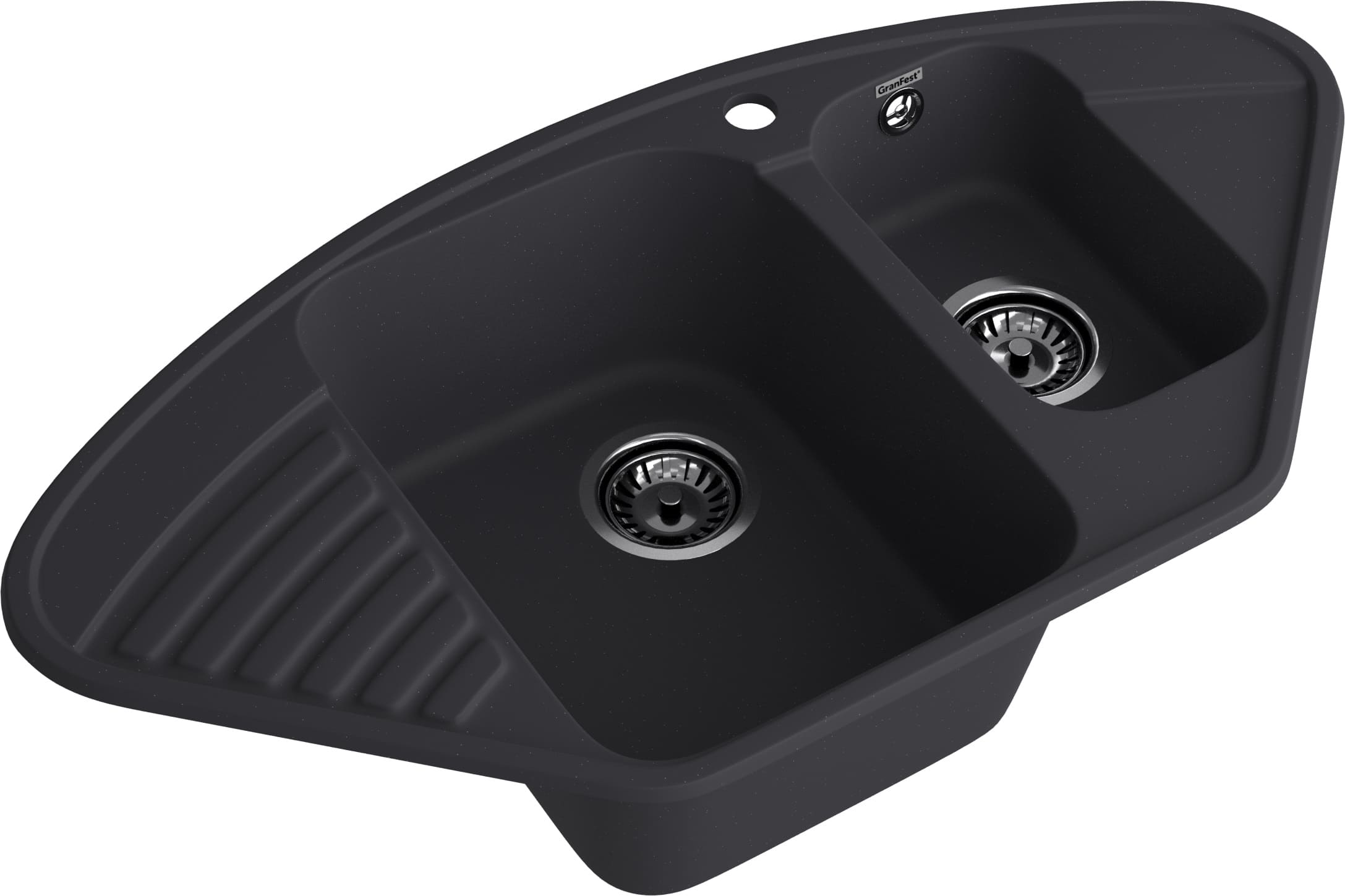 GranFest QUARZ (ECO-14) Мойка угл.1,5 чаш. 930*500 (черный)