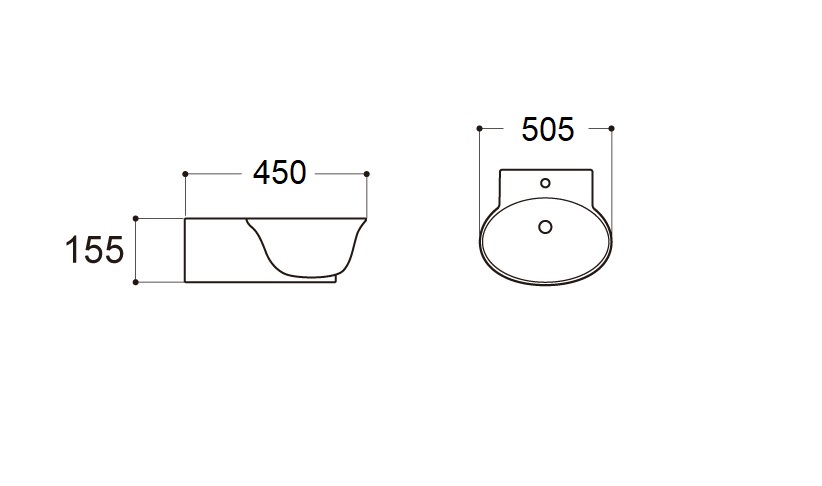 Раковина подвесная Aquatek КЛАССИК 505*405*155 мм AQ5040-00 в магазинах СантехГид